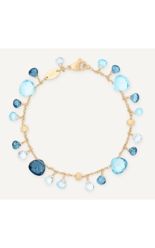Marco Bicego Yellow 18 Karat Paradise Bracelet Length 7.25 With Various Shapes Blue Topazs