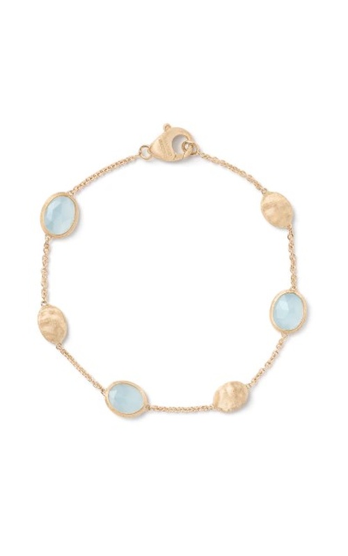 Marco Bicego Siviglia Collection 18K Yellow Gold Aquamarine Bracelet with Bead Stations Yellow 18 Karat Bracelet Length 7 With 3= O Aquamarines