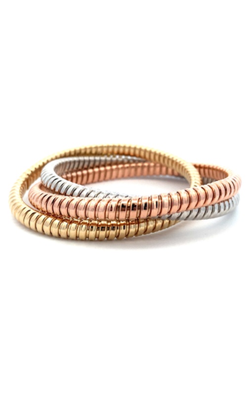 White/Yellow/Rose 14 Karat Flex Triple Bracelet