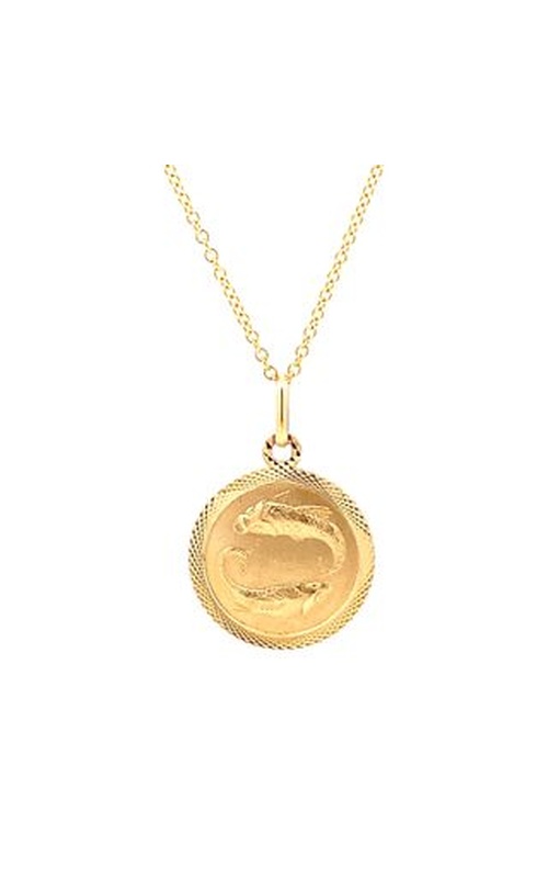 Yellow 14 Karat Pisces Medallion Pendant