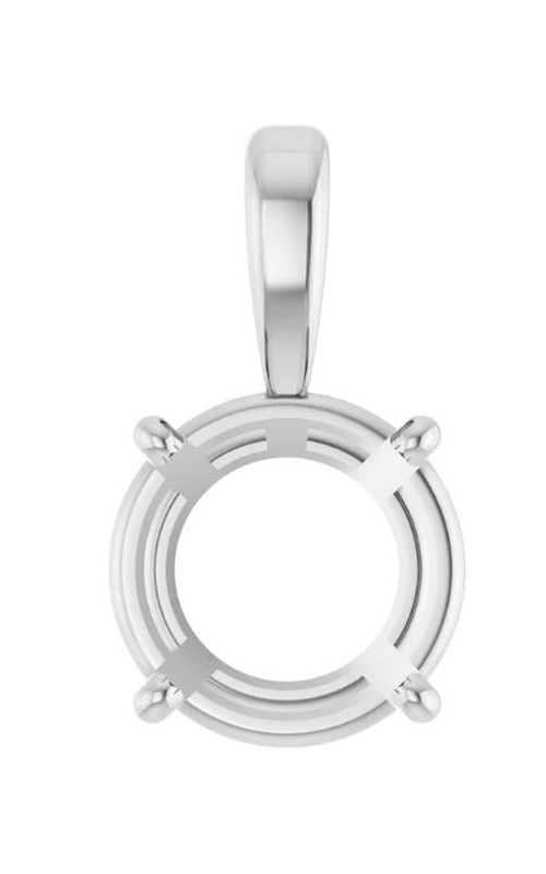 White 14 Karat 4-Prong Pendant mounting for 9mm Round Center