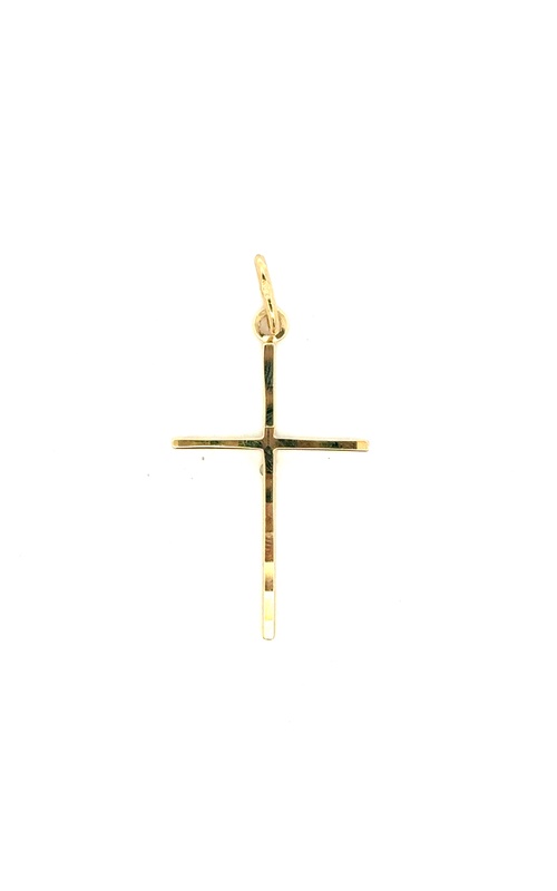 Yellow 14 Karat Plain Cross Charm