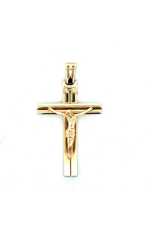 Yellow 14 Karat Crucifix Charm - Large