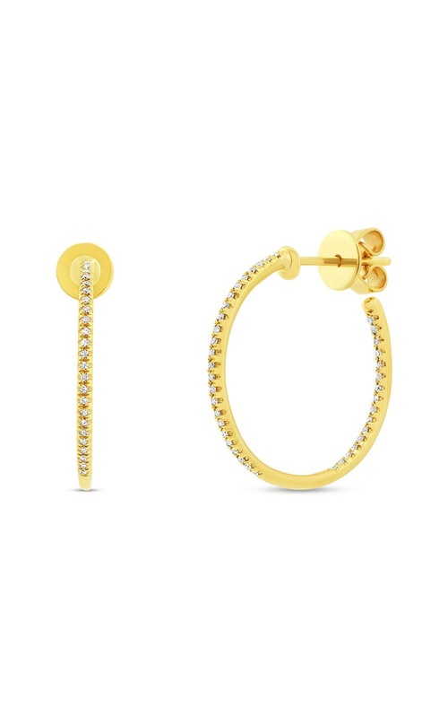 Yellow 14 Karat Earrings With 80=0.15Tw Round G/H Si Diamonds