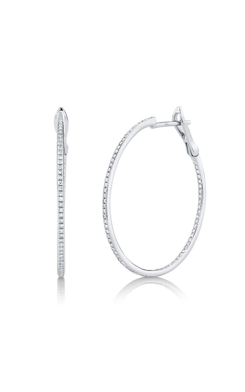 White 14 Karat Earrings With 150 = 0.40Tw Round G/H Si Diamonds