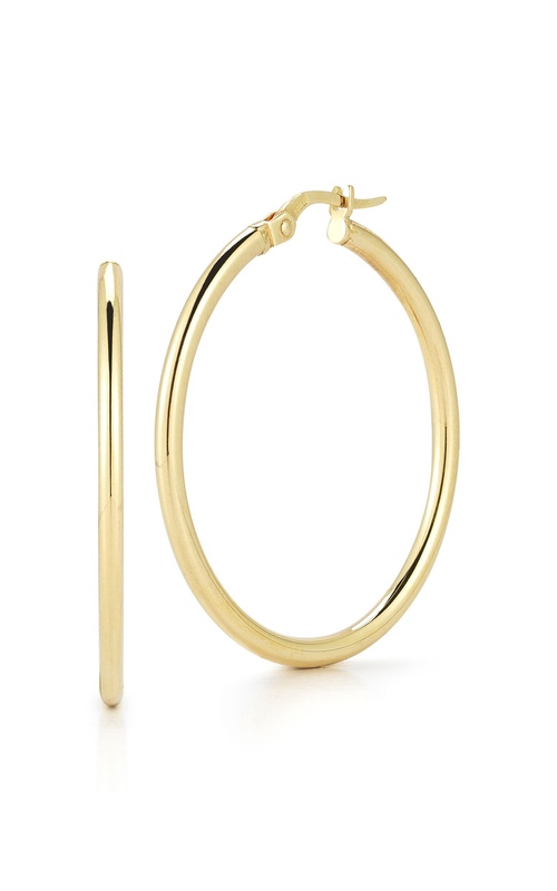 Roberto Coin Yellow 18 Karat Medium Hoop Earrings 35mm