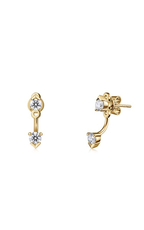 Hearts On Fire Yellow 18 Karat Aerial Floating Ear Jackets With 4 = 0.85Tw Round G/H Vs Diamonds