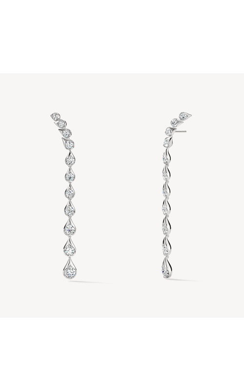 18KW 16=2.94TCW IJ/VS ROUND DIAMONDS LU DROPLET STILETTO EARRINGS SMALL