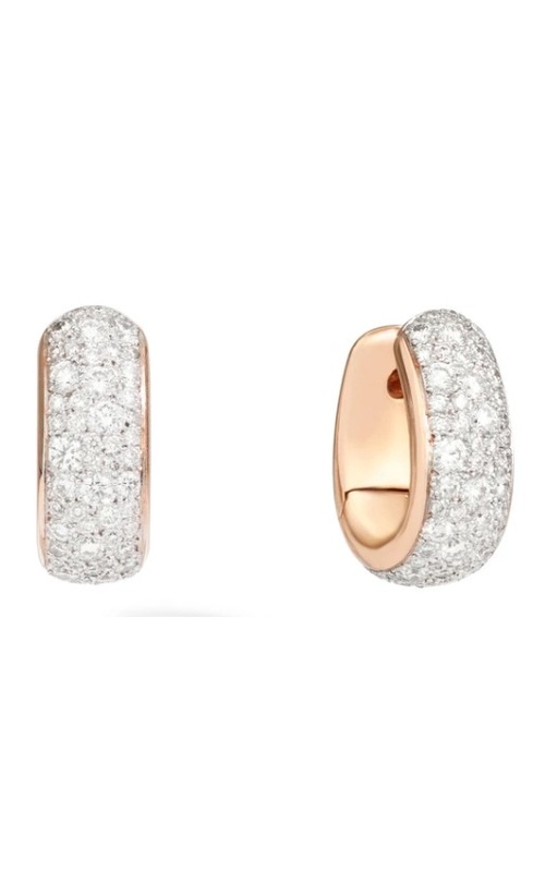 Pomellato Rose 18K Iconica Bold Earrings With 136=2.96CT Round Diamonds