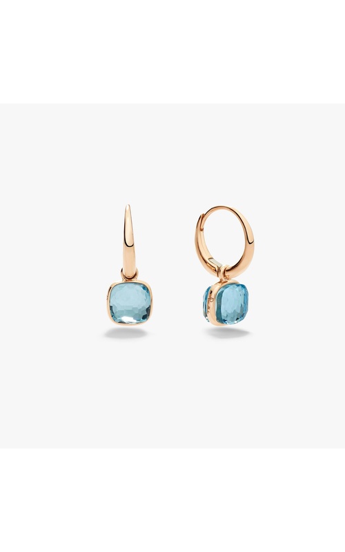 Pomellato 18KR Nudo Mini Earrings 2 Sky Blue Topaz = 7.20tw