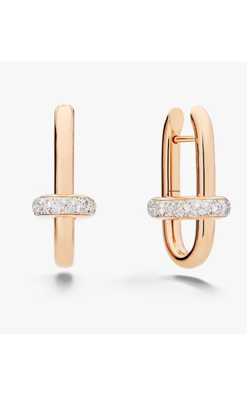 Pomellato Rose 18 Karat Iconica Earrings With 70 = 0.56Tw Round G/H Vvs-Vs Diamonds