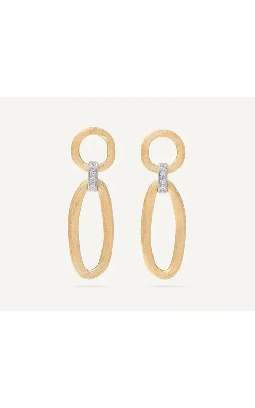 Marco Bicego 18K Yellow Gold Link Drop Earrings with Diamond Accents with 0.07Ctw G VS-VVS Diamonds