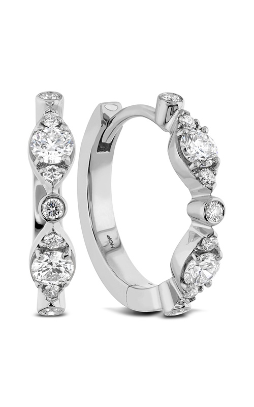 Hearts On Fire Bezel Regal Huggie White 18 Karat Hearts On Fire Bezel Regal Huggie Earrings With 18=0.36Tw Round G/H Vs-Si Diamonds