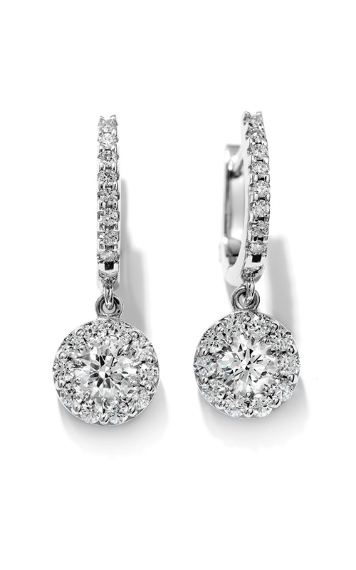 Hearts On Fire Fulfillment Diamond Drop Earrings White Polished 18 Karat Earrings With 38=1.1Tw Round I/J Vs-Si Diamonds