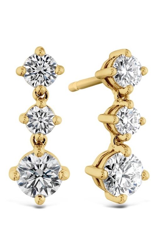 Hearts On Fire Yellow 18 Karat Earrings With 6=0.94Tw Round G/H Vs-Si Diamonds