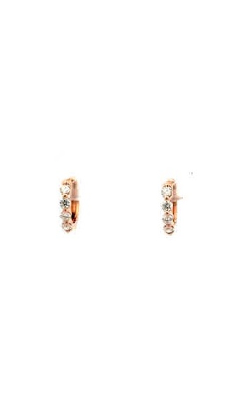 Rose 14 Karat Huggie Earrings With 8=0.21Tw Round G/H Si Diamonds