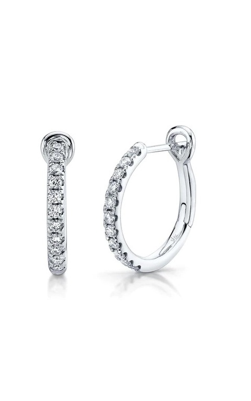 Diamond Hoop Earrings White 14 Karat Earrings With 22=0.26Tw Round G/H Si Diamonds