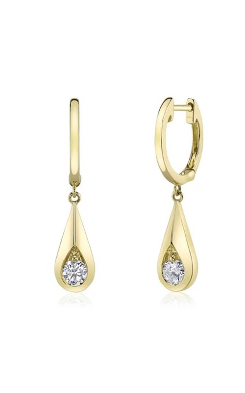 Yellow 14 Karat Earrings With 2 = 0.38Tw Round G/H Si Diamonds