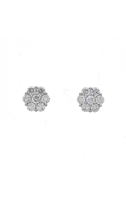 White 18 Karat Earrings With 14=0.57Tw Round G/H Si Diamonds