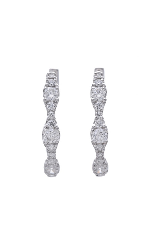 White 18 Karat Earrings With 24 = 0.53Tw Round G/H Si Diamonds