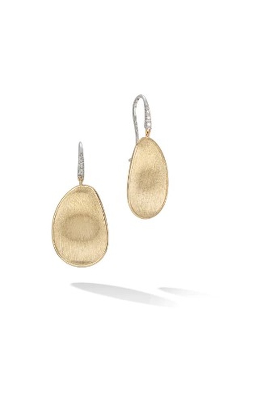 Marco Bicego Lunaria Collection 18K Yellow Gold and Diamond Medium Drop Earrings Yellow 18 Karat Earrings With 0.05Tw Round G Vvs-Vs Diamonds
