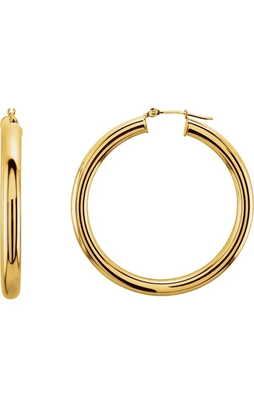 Yellow 14 Karat Tube Hoop Earrings