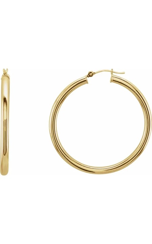 Yellow 14 Karat Gold Hoop Earrings 3X40MM Total Grams: 3.51