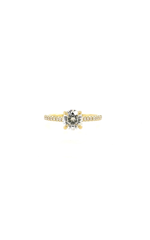 Yellow 18 Karat Engagement Ring Size 6.5 With One 1.02Ct Round L Vs2 Diamond And 20=0.20Tw Round Diamonds