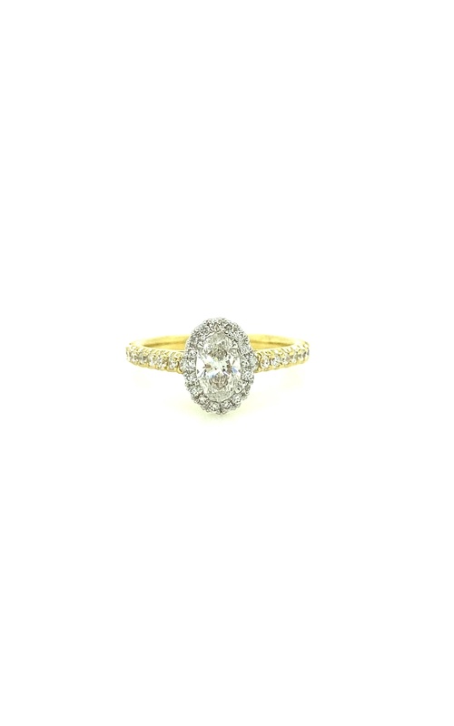 Yellow 18 Karat Engagement Ring Size 6.5 With One 0.51Ct Oval Diamond And 39=0.46Tw Round Diamonds