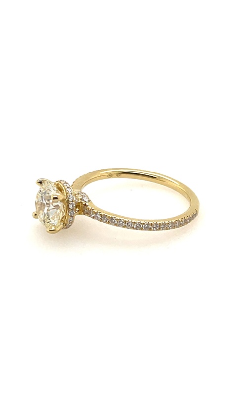Yellow 18 Karat Engagement Ring Size 6.5 With One 1.66Ct Round L Si1 Diamond And 63=0.39Tw Round G/H Si2 Diamonds
