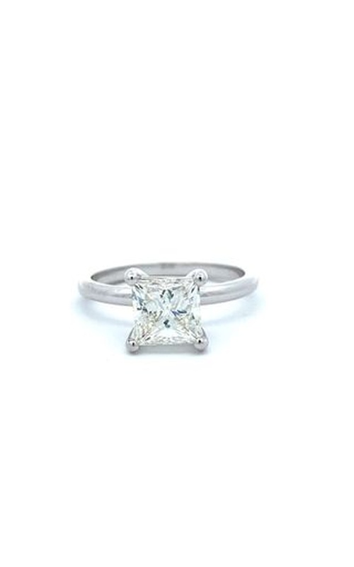 White 14 Karat Engagement Ring With One 1.60Ct Princess J Si1 Diamond GIA 7348427923