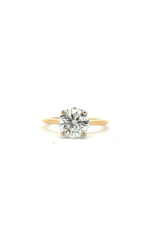 White/Yellow 18 Karat Engagement Ring Size 6.5 With 16 0.14Tw Round G/H Si3 Diamonds And One 2.05Ct Round J Vs1 Diamond GIA #5234230696