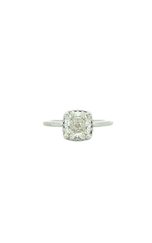 White 18 Karat Engagement Ring Size 6.5 With One = 2.03Ct Cushion I Vs2 Diamond And 26 = 0.16Tw Round G/H Si2 Diamonds