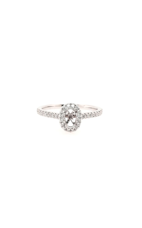 White 18 Karat Semi-Mount Ring Size 6.5 With 36=0.26Tw Round G/H Si Diamonds