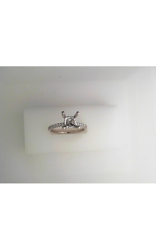 White 18 Karat Diamond Ring Mounting For ( 1.00 Ct Center Stone) Size 6.5 With 62=38.00Tw Round G/H Si Diamonds
