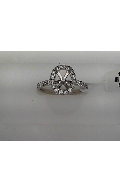 White 18 Karat Engagement Semi-Mount Ring Size 6.5 With 32=0.48Tw Round G/H Si Diamonds