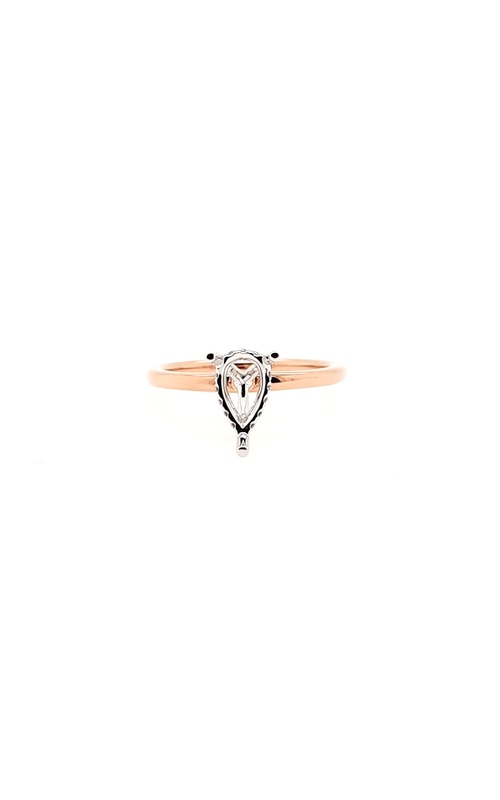 White/Rose 18 Karat Semi-Mount Ring Size 6.5 With 15=0.09Tw Round G/H Si2 Diamonds