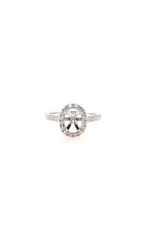 White Polished 18 Karat Semi-Mount Ring Size 6.5 With 32=0.48Tw Round G/H Si Diamonds
