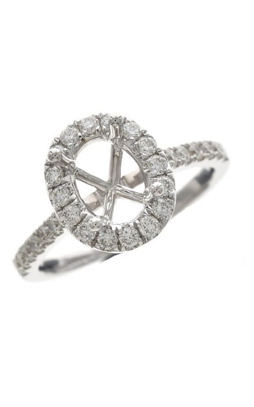 White 18 Karat Semi-Mount Ring With 32=0.42Tw Round G/H Si Diamonds