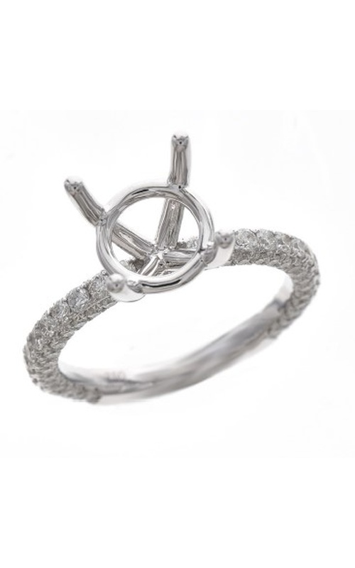 White 18 Karat Semi-Mount Ring Size 6.5 With 92=1.05Tw Round G/H Si Diamonds