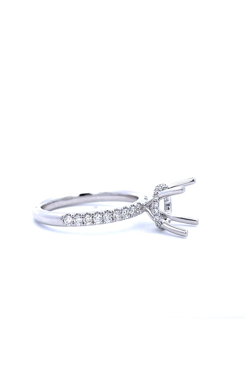 White 18 Karat Semi-Mount Ring Size 6.5 With 38=0.42Tw Round G/H Si Diamonds
