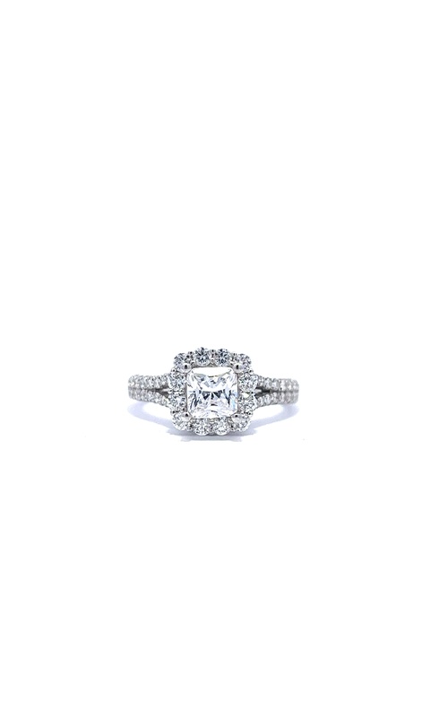 White 18 Karat Semi-Mount Ring Size 6.5 With 88=1.04Tw Round G/H Si Diamonds And One Pr Cubic Zirconium