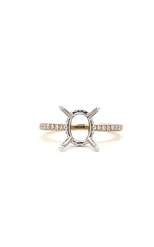 White/Yellow 18 Karat Semi-Mount Ring Size 6.5 With 36=0.24Tw Round G/H Si2 Diamonds