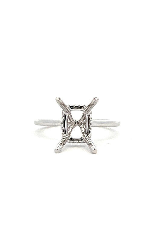 White 18 Karat Semi-Mount Ring Size 6.5 With 22=0.09Tw Round G/H Si2 Diamonds