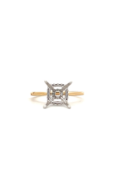 White 18 Karat Semi-Mount Ring Size 6.5 With 30=0.18Tw Round G/H Si2 Diamonds