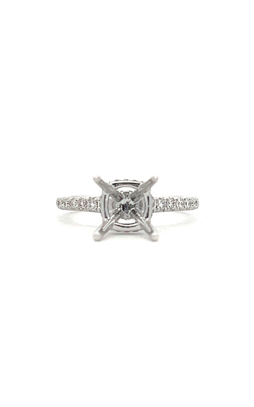 White 18 Karat Semi-Mount Ring Size 6.5 With 52=0.49Tw Round G/H Si3 Diamonds