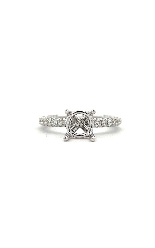 White 18 Karat Semi-Mount Ring Size 6.5 With 92=0.99Tw Round G/H Si Diamonds