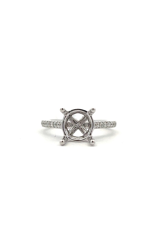 White 18 Karat Semi-Mount Ring Size 6.5 With 92=0.97Tw Round G/H Si Diamonds