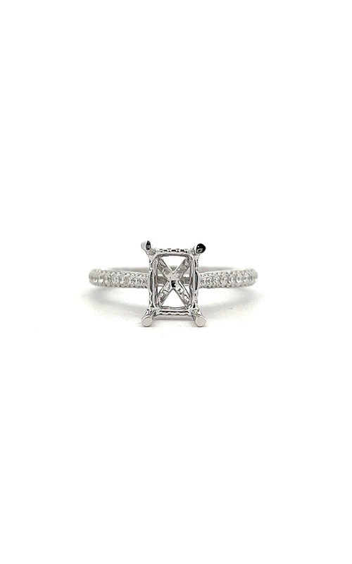 White 18 Karat Semi-Mount Ring Size 6.5 With 180=0.67Tw Round G/H Si Diamonds