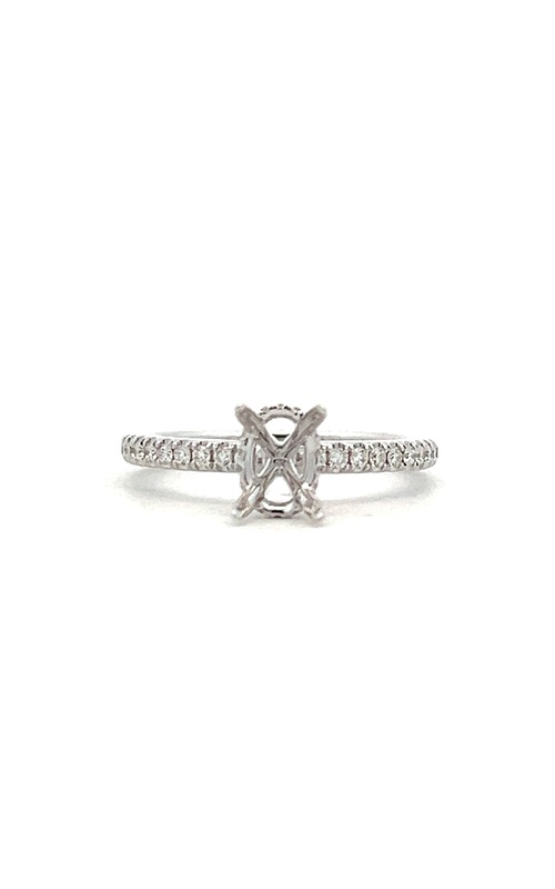 White 18 Karat Semi-Mount Ring Size 6.5 With 38=0.24Tw Round G/H Si Diamonds